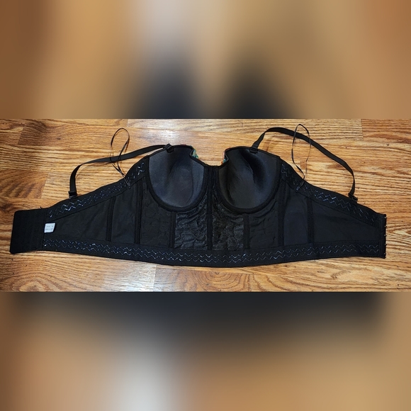 Black Rhinestone Bedazzled Bustier Corset Women's Size XL (runs small) - Picture 3 of 12